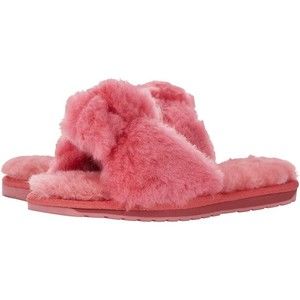 EMU AUSTRALIA Naledi Bow Sheepskin Slide Slippers Mineral Red Size 9 Shoes   NWT